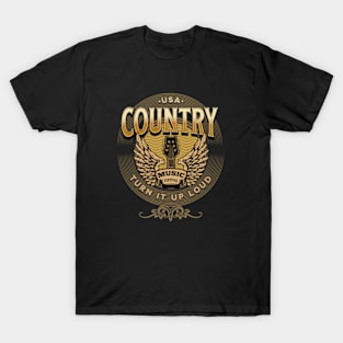 Country Music Turn It Up Loud T-Shirt